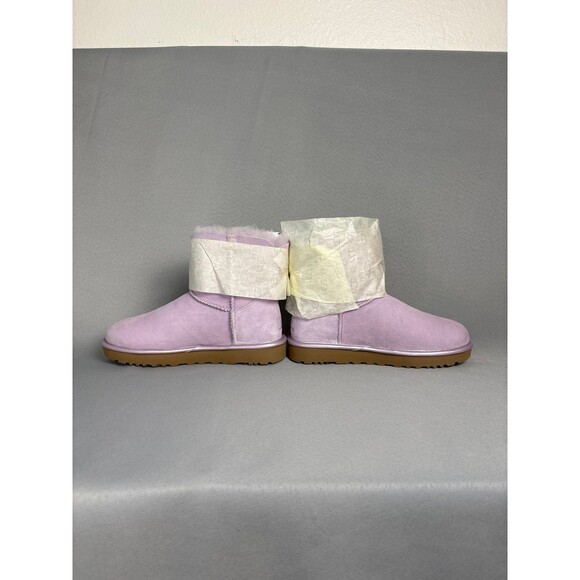 New Women's Sz 8 UGG Boots Bailey Bow Metallic LRFG Lavendar Fog Sold Out Rare! - Picture 7 of 12